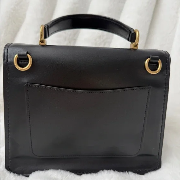 Coach Parker Top Handle Bag, Black Leather, Crossbody bag, Satchel - Picture 2 of 12